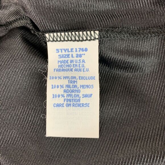 Vintage Women's Black Half Slip Skirt Silky Nylon Slit Lace Trim Size Large - Picture 5 of 6